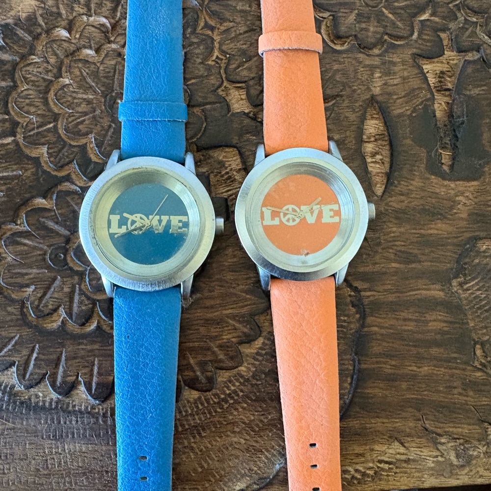 Lucky Brand Blue and Orange Love Watches - Picture 1 of 2